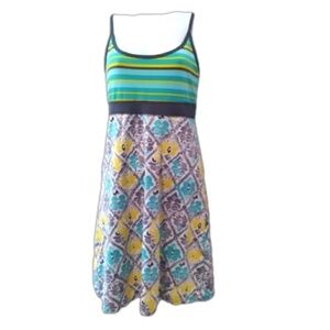 LOLA by AFG size L built in bra cross cross straps multicolored active dress